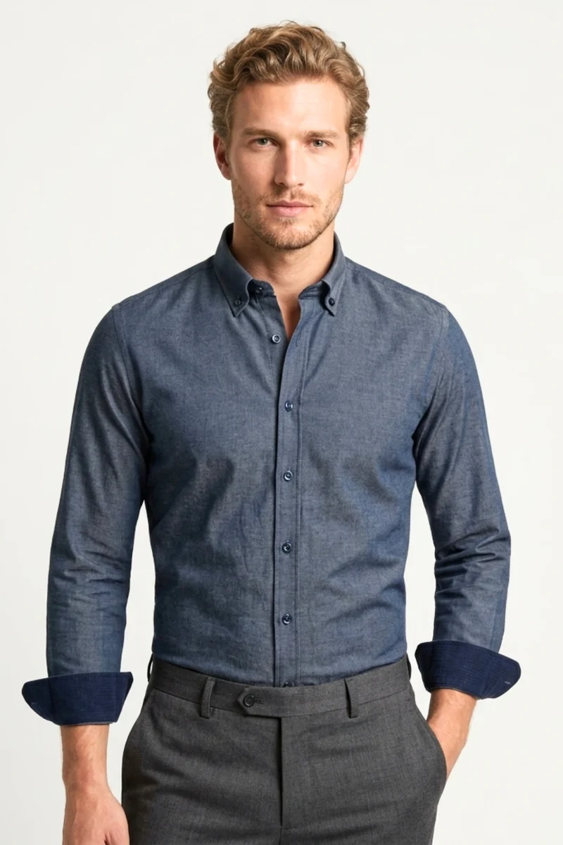 Leonardo Sport Denim Men’s Shirt Blue