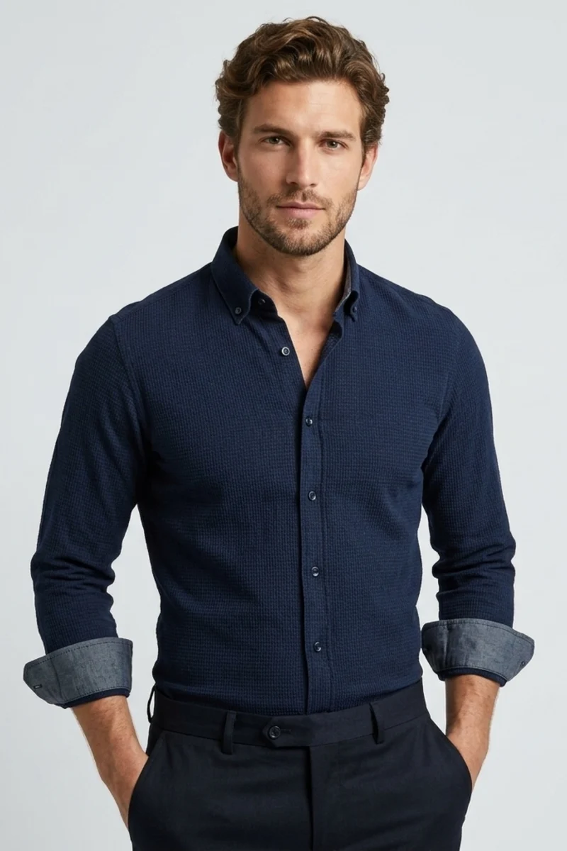 Leonardo Sport Denim Men’s Shirt Blue