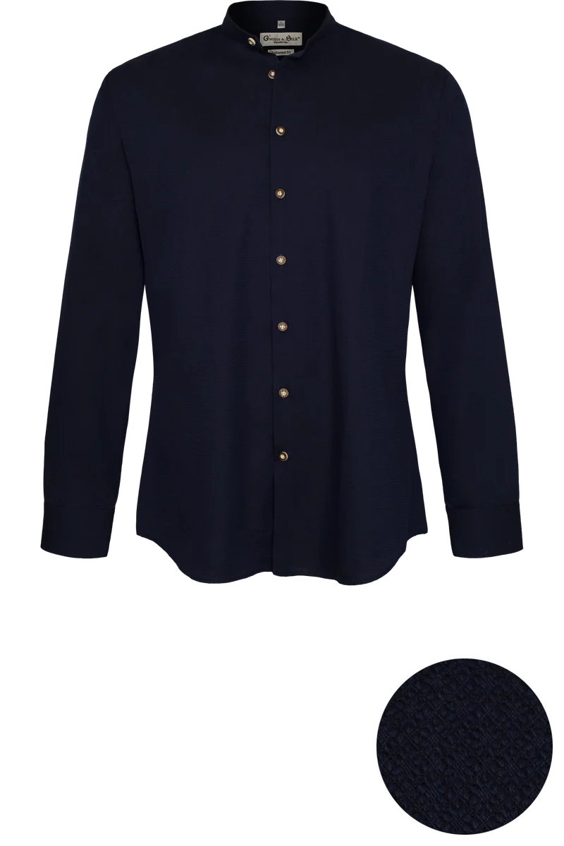 Herren Trachtenhemd gemustert Tailored Fit - navy