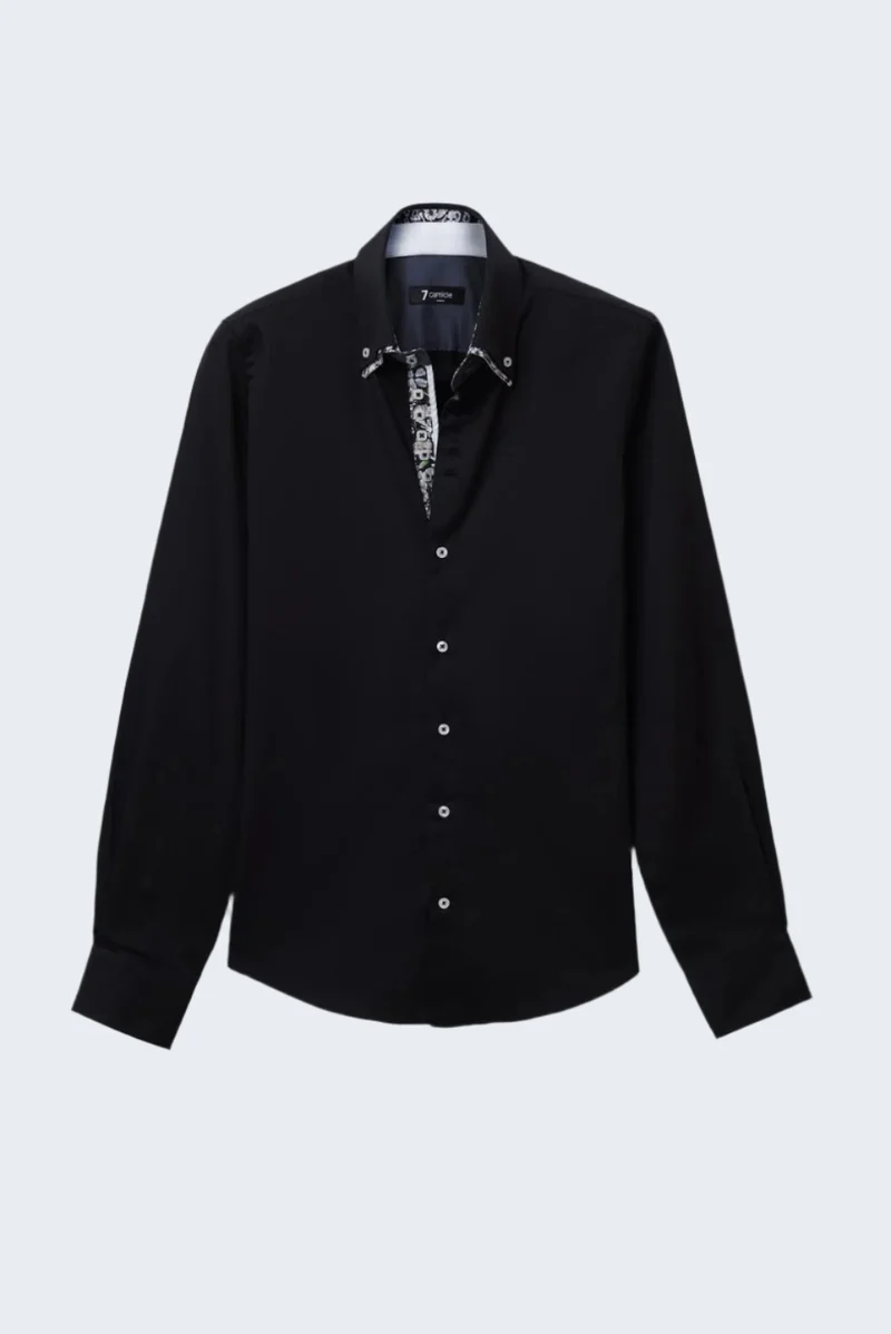 Marco Polo Iconic Satin Men’s Shirt Black