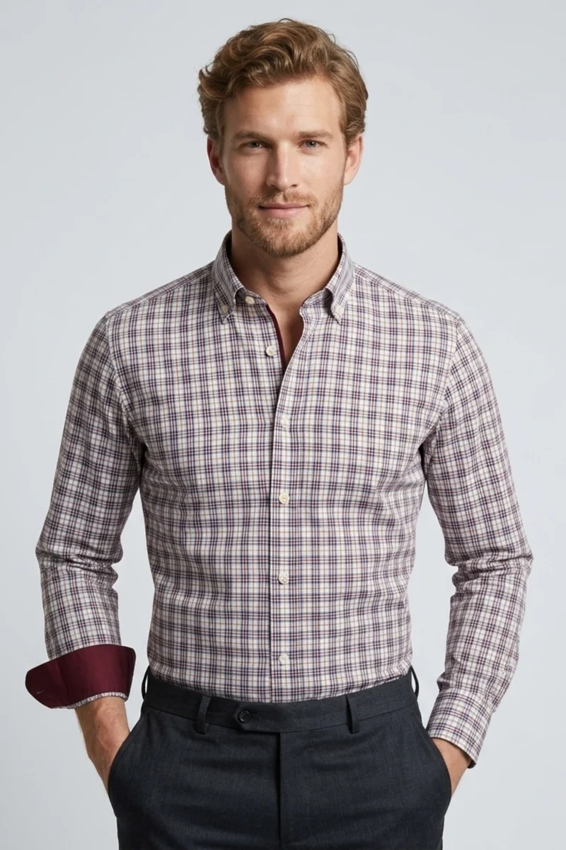 Leonardo Sport Twill Men’s Shirt Red White
