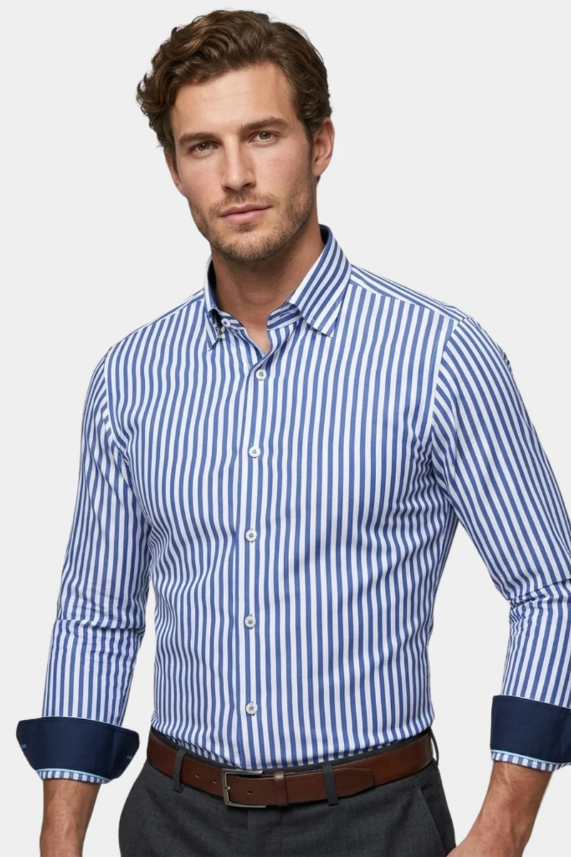 Firenze Sport Poplin Men’s Shirt White Blue